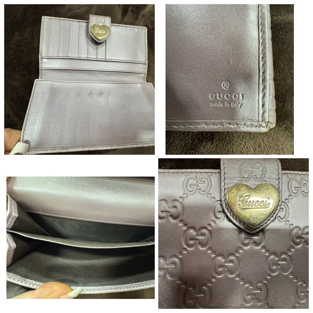 Gucci Women's Metallic Pink calf leather Wallet EUC - Picture 7 of 10